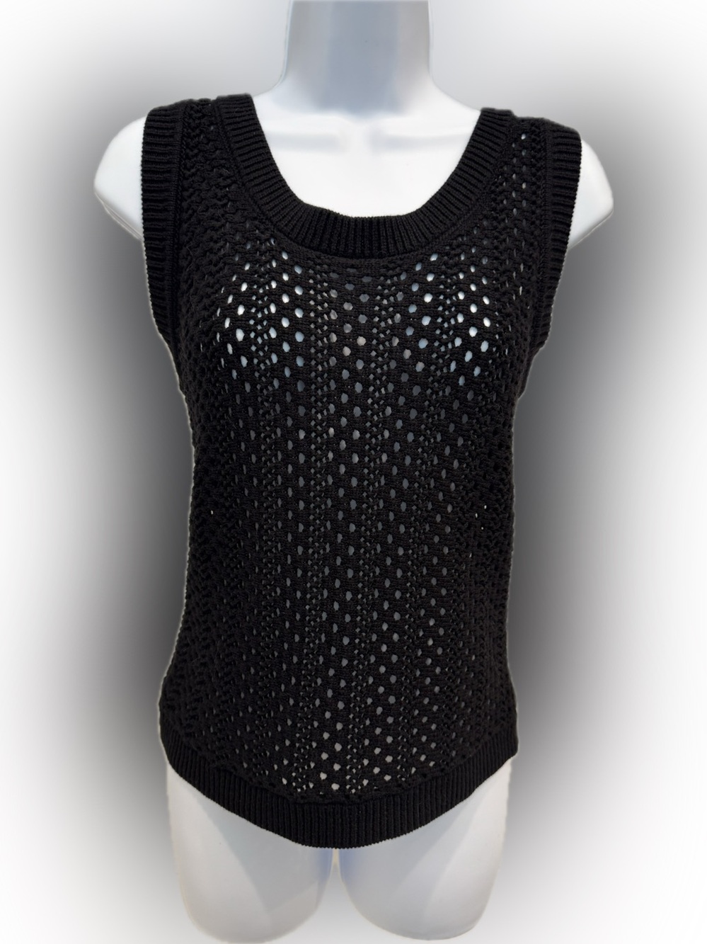 Young Fabulous & Broke, Black Crochet Knit Sleeveless Sweater Tank, never worn